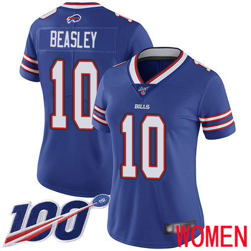 Women Buffalo Bills #10 Cole Beasley Royal Blue Team Color Vapor Untouchable Limited Player 100th Season NFL Jersey->youth nfl jersey->Youth Jersey